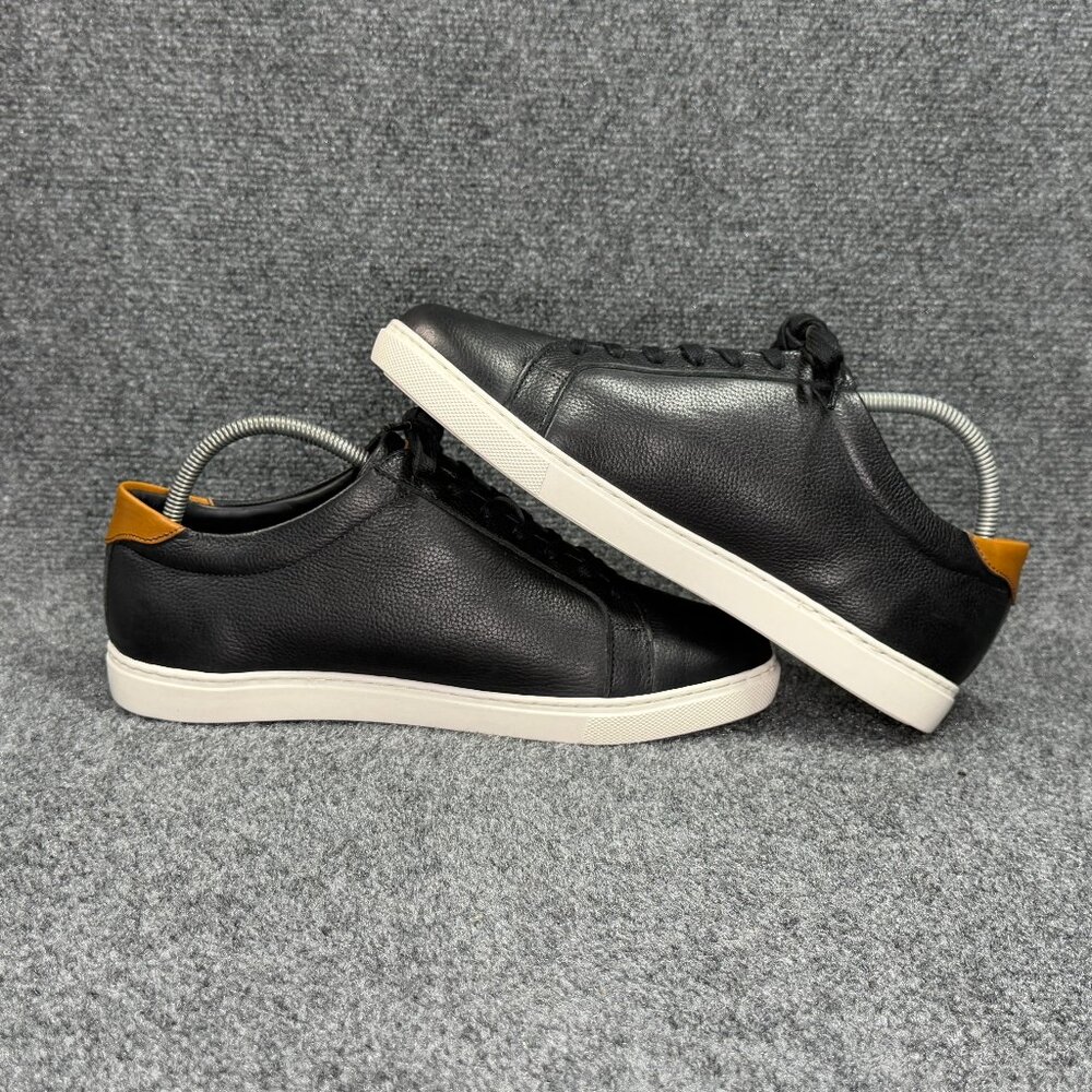 Allen Edmonds Courtside Lace Up Sneakers Mens 9.5 Black Leather Low Classic Shoe - Picture 7 of 13